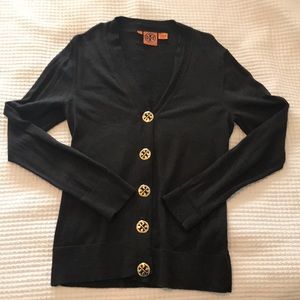 Tory Burch Chocolate Button Down Cardigan